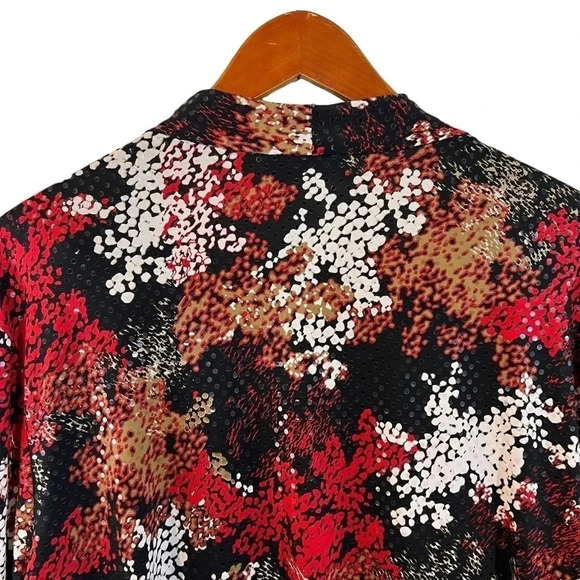 Sag Harbor Stretch Blouse Size 3X Beaded Sequins Abstract Evening Formal Tiered - Picture 4 of 10